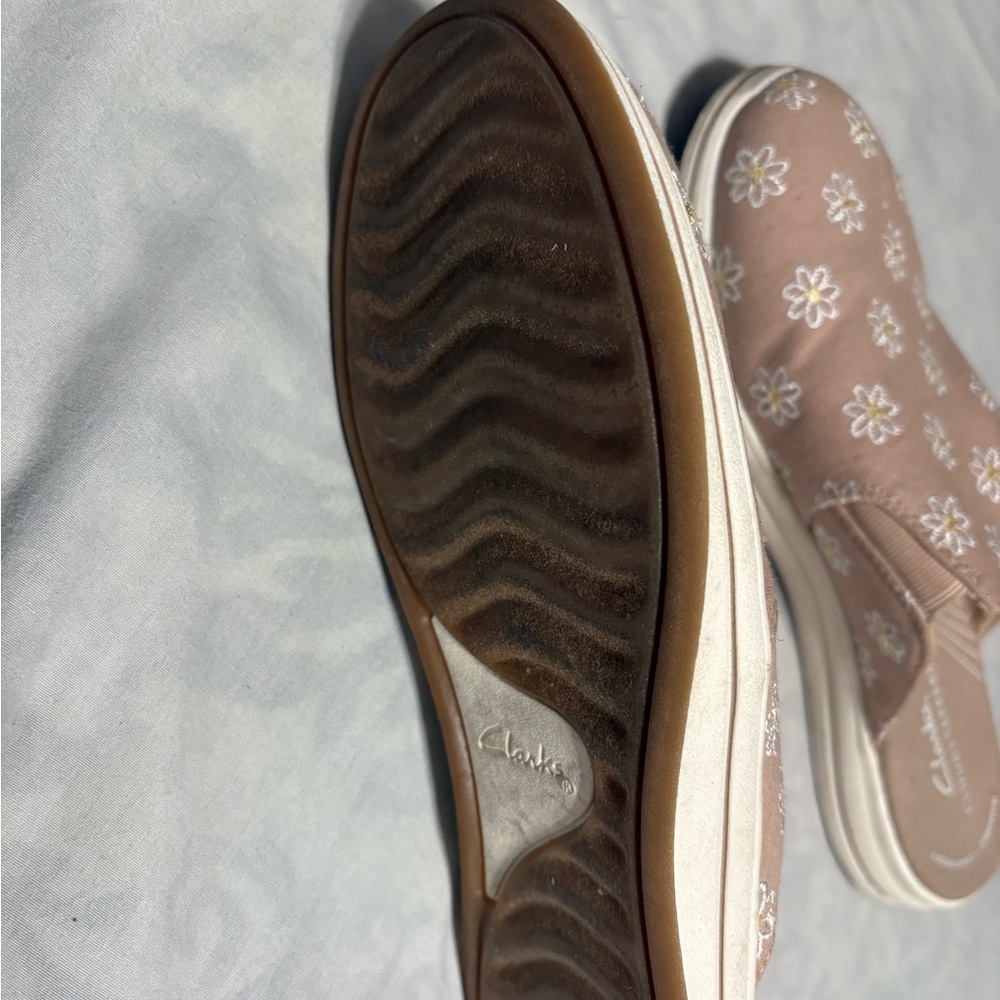 Clarks Women's Tan Slip-On Shoes - Picture 4 of 8